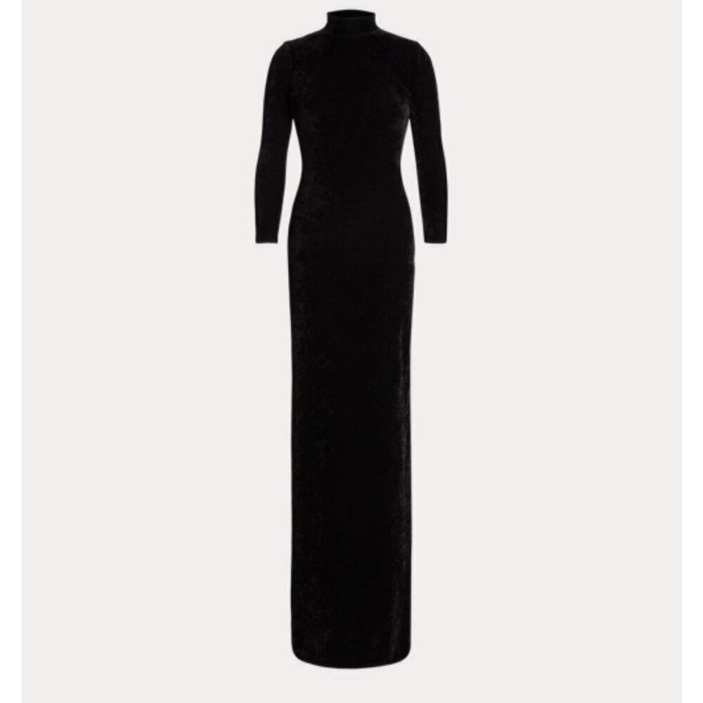 Ralph Lauren Collection Velvet Turtleneck Evening Sweater Maxi Dress Long Size L - Picture 3 of 9